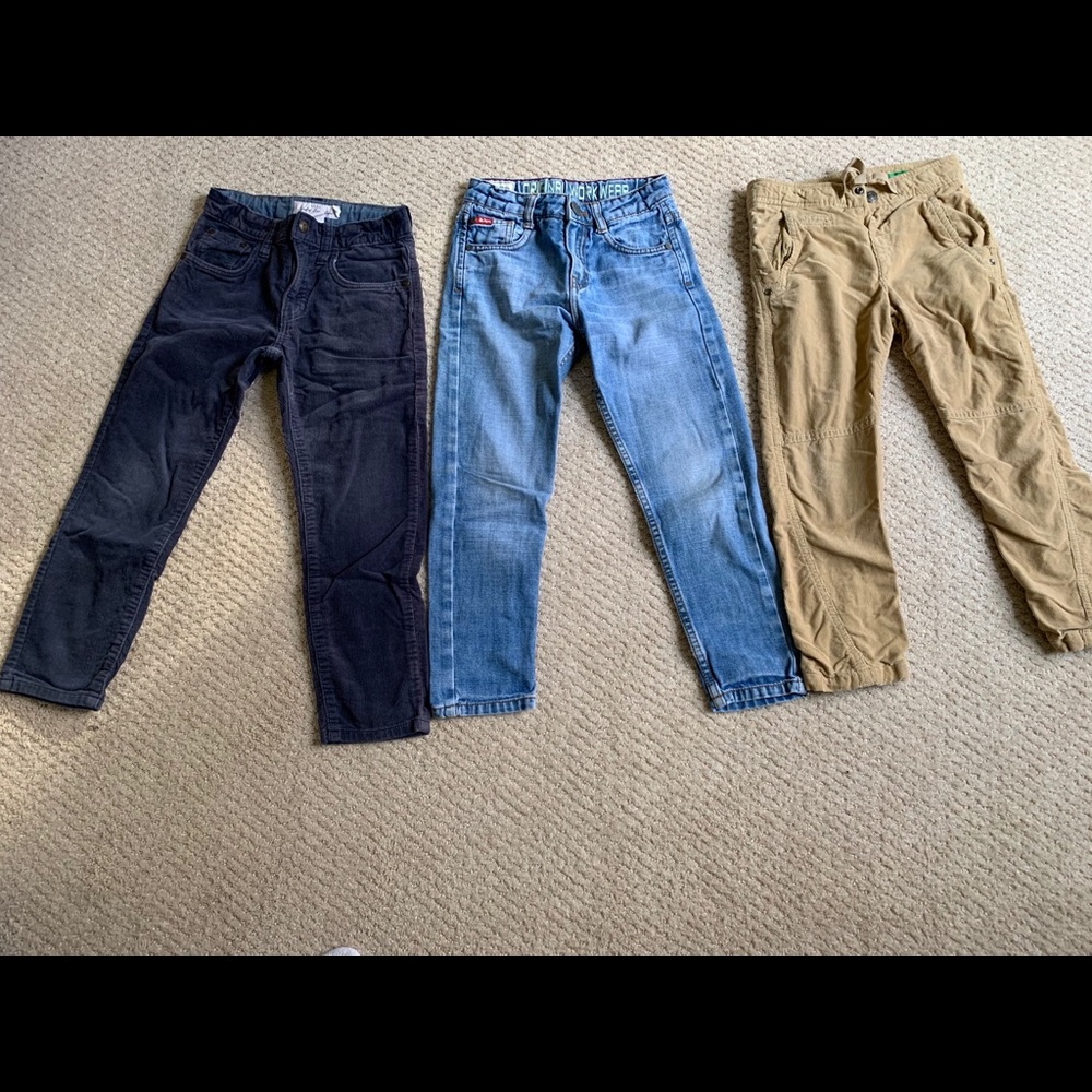Boys pants. Different brands. Corduroy & Jeans.